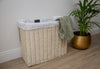 cream 2 section laundry basket