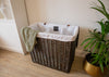 H&K 3 section Wicker Laundry Basket - Large in dark forest green