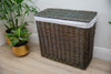 H&K multi section wicker Laundry Basket - Medium size in dark forest green