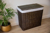 H&K 3 section Wicker Laundry Basket - Large in dark forest green