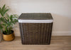 H&K 3 section Wicker Laundry Basket - Large in dark forest green