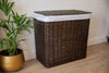 H&K Signature Wicker Laundry Basket - Extra Large in dark forest green