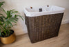 H&K Signature Wicker Laundry Basket - Extra Large in dark forest green