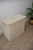 H&K 3 section Wicker Laundry Basket - Large in Ivory cream