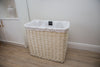 H&K 3 section Wicker Laundry Basket - Large in Ivory cream