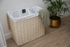 H&K 3 section Wicker Laundry Basket - Large in Ivory cream