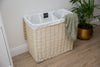 H&K 3 section Wicker Laundry Basket - Large in Ivory cream