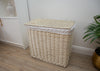 H&K 3 section Wicker Laundry Basket - Large in Ivory cream