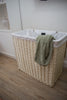 H&K Signature Wicker Laundry Basket - Extra Large in Ivory Cream