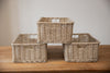 H&K set of willow wicker storage baskets - in Ivory Cream