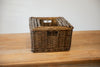 H&K Set of 4 sizes willow wicker storage baskets - in dark forest green