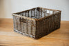 H&K Set of 4 sizes willow wicker storage baskets - in forest brown