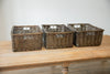 H&K set of willow wicker storage baskets in dark forest green