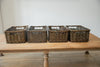 H&K set of willow wicker storage baskets in dark forest green