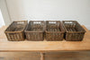 brown wicker storage baskets