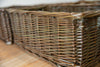 H&K set of willow wicker storage baskets in dark forest green