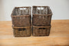 H&K set of willow wicker storage baskets in dark forest green