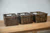 H&K set of willow wicker storage baskets in dark forest green