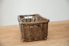 H&K set of willow wicker storage baskets in dark forest green