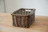 H&K set of willow wicker storage baskets in dark forest green