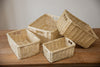 H&K set of willow wicker storage baskets - in Ivory Cream