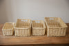 H&K Set of 4 sizes willow wicker storage baskets - in Ivory cream