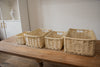 H&K Set of 4 sizes willow wicker storage baskets - in Ivory cream