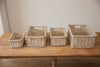 H&K set of willow wicker storage baskets - in Antique Wash