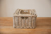 H&K Set of 4 sizes willow wicker storage baskets - in Antique Wash