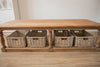 H&K set of willow wicker storage baskets - in Antique Wash