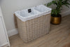 H&K 3 section wicker Laundry Basket - Large in Antique wash